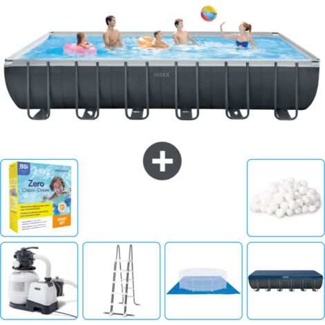 Intex rechteckiger Ultra XTR-Rahmenpool – 732 x 366 x 132 cm – Inklusive Zubehör CB47