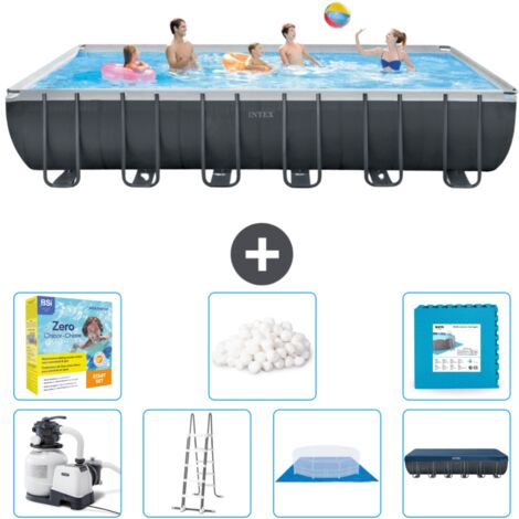 Intex rechteckiger Ultra XTR-Rahmenpool – 732 x 366 x 132 cm – Inklusive Zubehör CB48