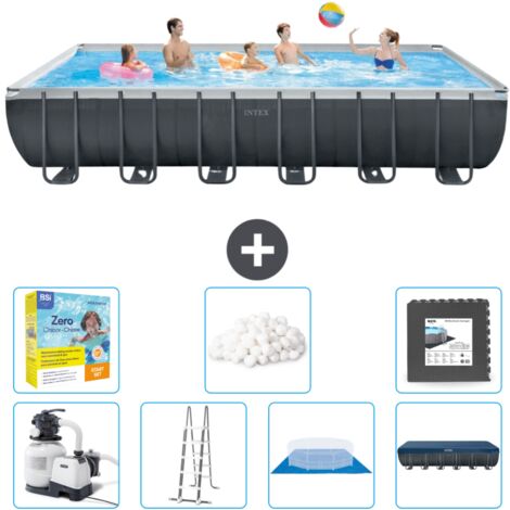 Intex rechteckiger Ultra XTR-Rahmenpool – 732 x 366 x 132 cm – Inklusive Zubehör CB49
