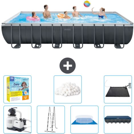 Intex rechteckiger Ultra XTR-Rahmenpool – 732 x 366 x 132 cm – Inklusive Zubehör CB50