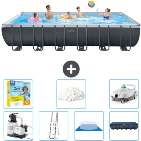 Intex rechteckiger Ultra XTR-Rahmenpool – 732 x 366 x 132 cm – Inklusive Zubehör CB51