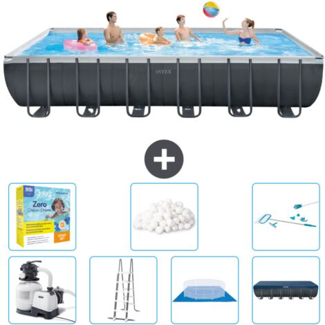 Intex rechteckiger Ultra XTR-Rahmenpool – 732 x 366 x 132 cm – Inklusive Zubehör CB52