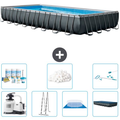 Intex rechteckiger Ultra XTR-Rahmenpool – 975 x 488 x 132 cm – Inklusive Zubehör CB46