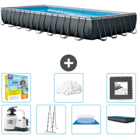 Intex rechteckiger Ultra XTR-Rahmenpool – 975 x 488 x 132 cm – Inklusive Zubehör CB49