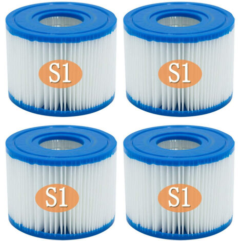 Intex S1 aufblasbare Whirlpoolfilter (4er-Pack), kompatibel mit der PureSpa 29001E Filterpumpe, Ersatzfilterkartuschen für Intex aufblasbare Whirlpools