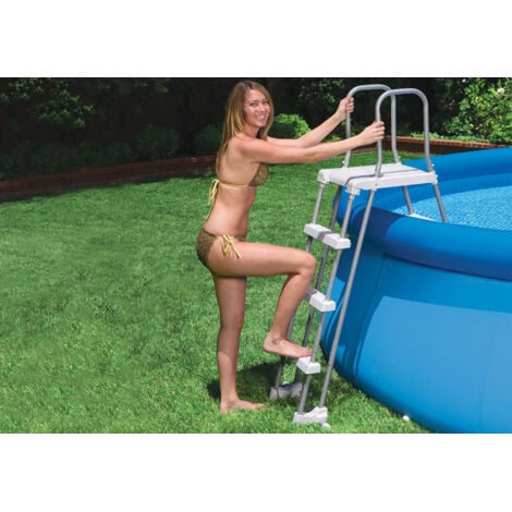 Scaletta Per Piscina Fuori Terra Bestway 58332 Pool Ladder Con Pedana 132 Cm5 N1n - Foto 8