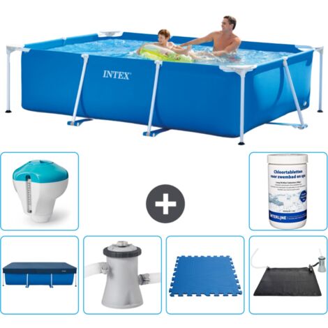 Intex-Schwimmbecken mit rechteckigem Rahmen – 260 x 160 x 65 cm – Blau – im Lieferumfang enthalten Accessoire