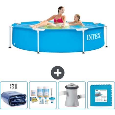 Intex-Schwimmbecken mit rundem Rahmen – 244 x 51 cm – Blau – im Lieferumfang enthalten Accessoire CB2