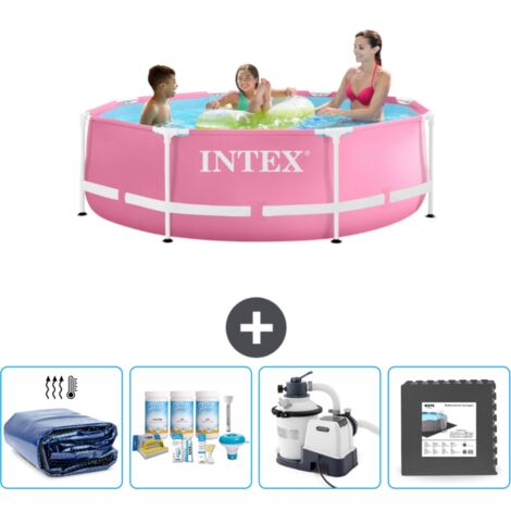Intex-Schwimmbecken mit rundem Rahmen – 244 x 76 cm – Rosa – im Lieferumfang enthalten Accessoire CB61