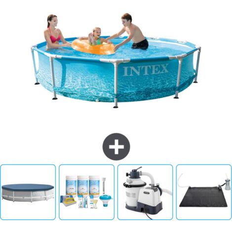Intex-Schwimmbecken mit rundem Rahmen – 305 x 76 cm – Wasserdruck – im Lieferumfang enthalten Accessoire CB62