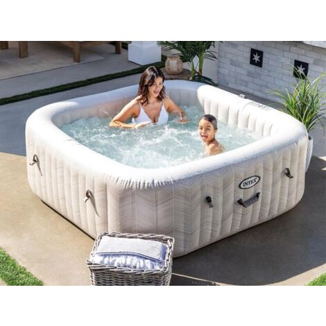 Intex â Spa gonflable 6 places carrĂ© â 1098L â Diffuseurs Ă bulles 170 â SystĂšme de stĂ©rilisation au sel â Application Wifi