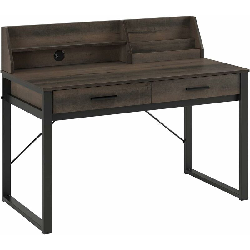 Table Informatique Bureau Informatique avec de Nombreux Rangements Table d'Ordinateur Style Industriel pour Bureau, Salon 106 x 53 x 96 cm - Intey