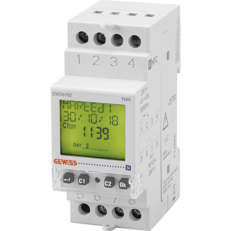 Gewiss - int.horaire hebdo.digital 1 CAN.1INV.2M GWD6782