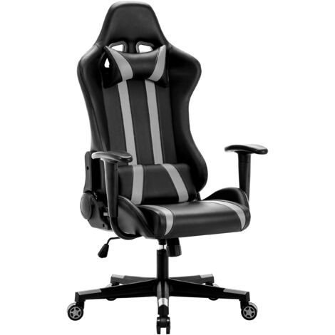IntimaTe WM Heart Sedia Gaming, Ergonomica Sedia da Ufficio, Poltrona da Gaming,Sedie Ufficio Reclinabile con Supporto Lombare, Rotazione 360 Gradi,Altezza Regolabile, Grigio
