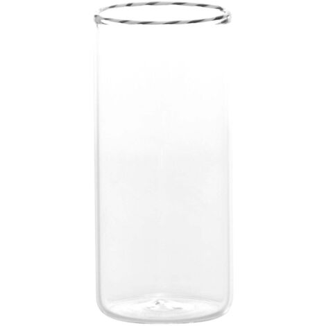 Intrecci Set di 6 Verres Highball en Verre Borosilicate Soufflé à la Main, Design Élégant Noir et Blanc pour Cocktails et Haute Résistance.