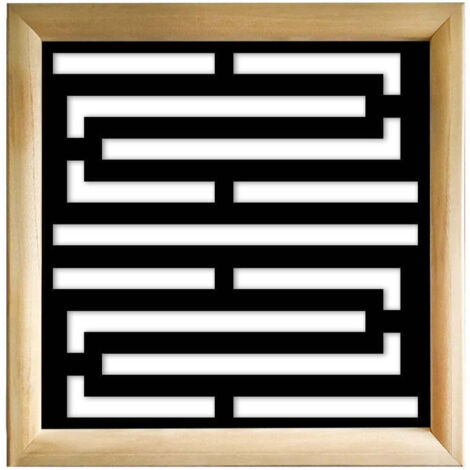 INTRICO - Modules décoratifs en bois et PVC - Couleur : noir - Dimension : 48x48 cm