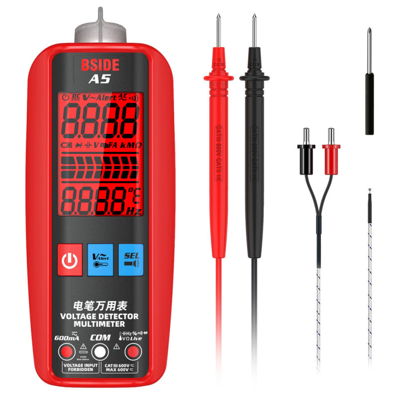 Multimètre numérique intelligent BSIDE, testeur de mesure, détecteur de température, multitesteur, affichage 3 résultats, testeur de courant, VFC,
