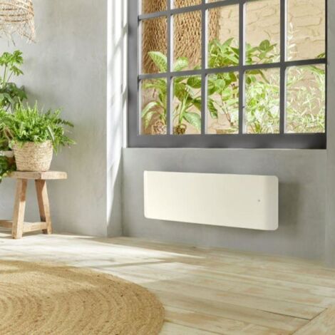 Intuis – Radiateur à inertie fonte 2000W vertical – Connecté avec application – Triple corps de chauffe – Design contemporain blanc - M152217