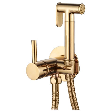 INVENA Laiton Or Mural Robinet Bidet Tête Céramique Mixer Poignée Extensible