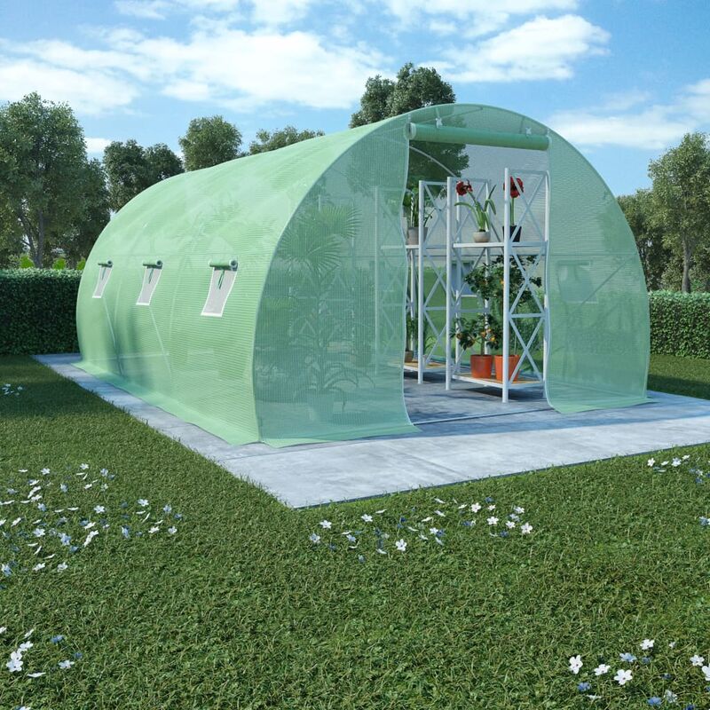 

Invernadero 13,5m² 450x300x200 cm - Verde