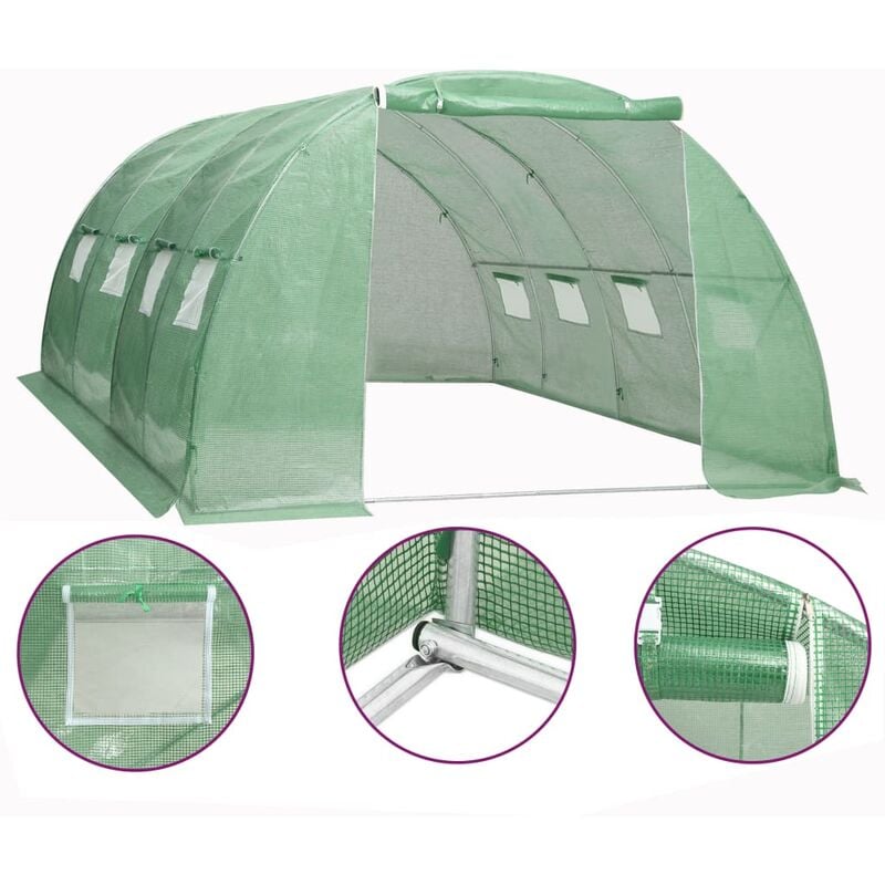 

Invernadero 16 m² 4x4x2 m - Verde