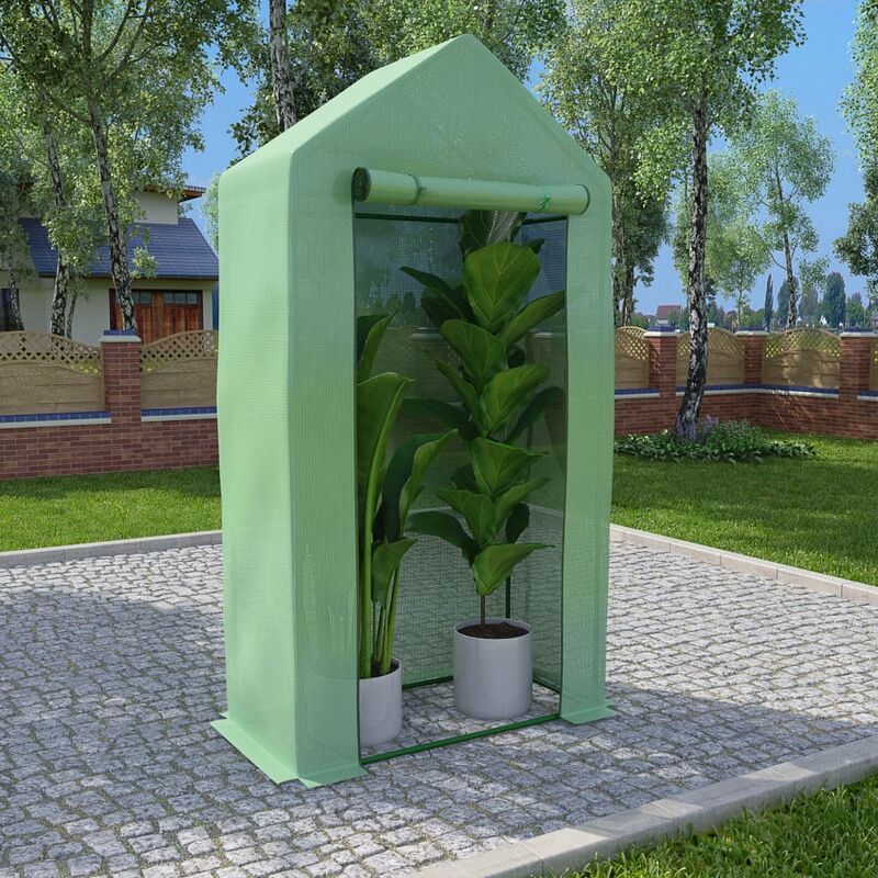 

Invernadero con estructura de acero 0,5 m² 1x0,5x1,9 m - Verde