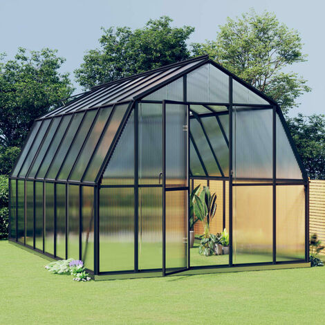 Invernadero con estructura de aluminio gris antracita 12,63 m²