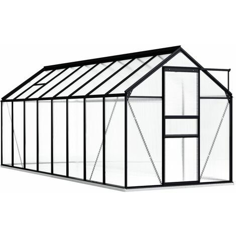 Invernadero de policarbonato de aluminio con Base, invernadero con puerta  corredera para jardín, patio trasero, invernadero de exterior - AliExpress