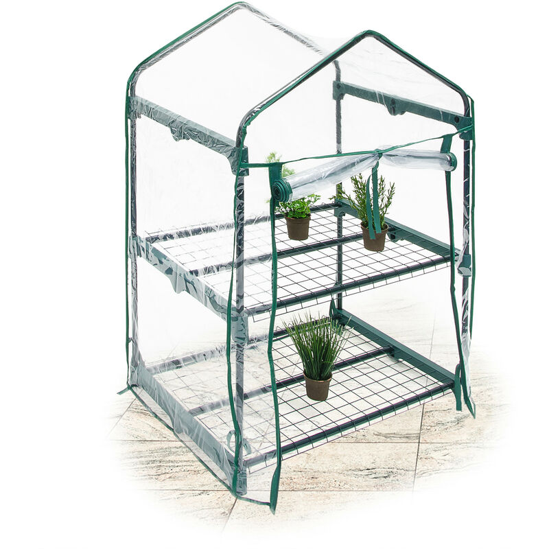 

Invernadero Pequeño, 2 Baldas, 92x70x50 cm, Mini Huerto para Germinar Plantas, Balcón o Terraza, Transparente