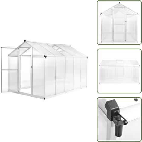 Invernadero con ventilación - vidaXL Invernadero de aluminio 302x190x195 cm 11,19 m³ - Invernadero con drenaje