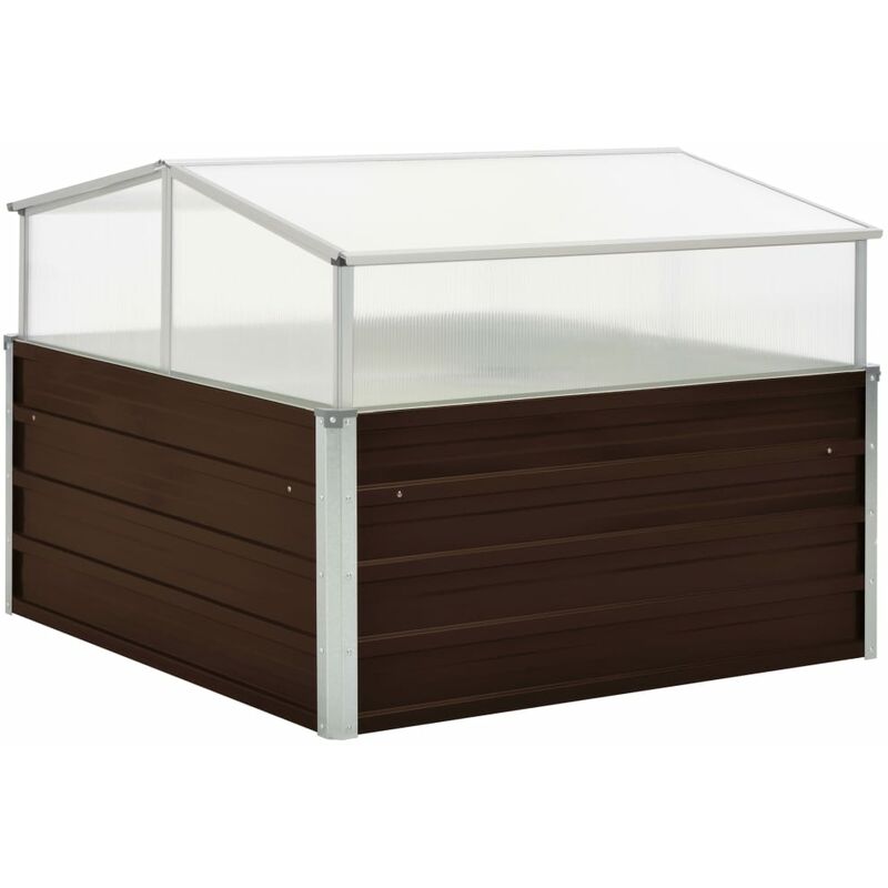 

Invernadero de acero galvanizado marrón 100x100x85 cm - Transparente