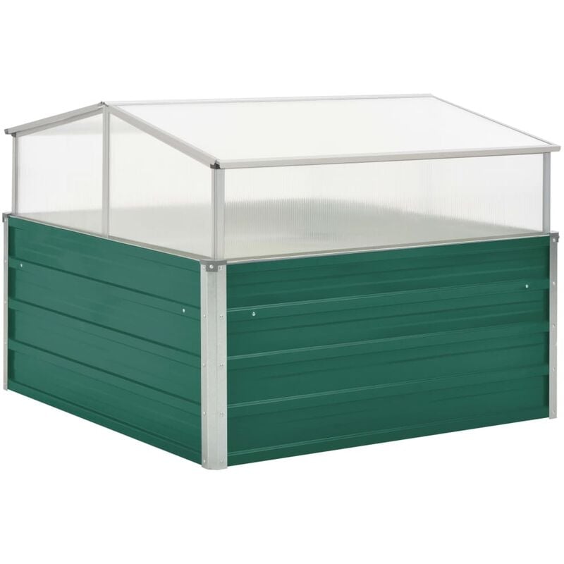 

Invernadero de acero galvanizado verde 100x100x77 cm