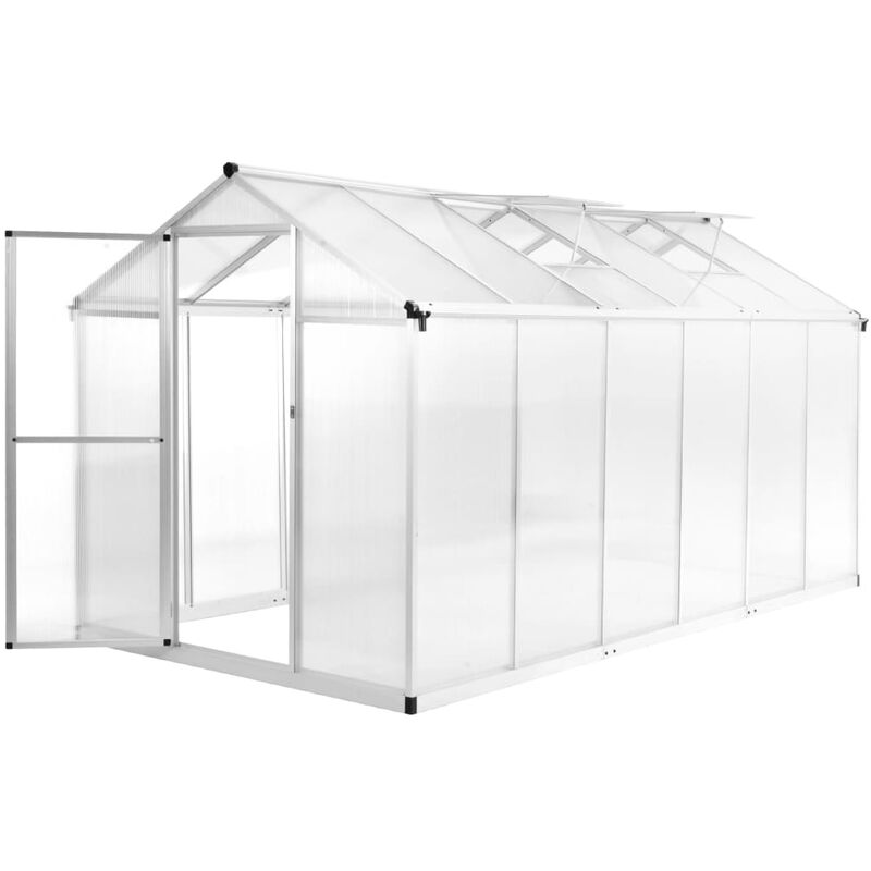 

vidaXL Invernadero de aluminio 362x190x195 cm 13,41 m³ - Transparente