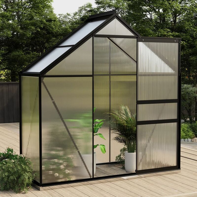 

Invernadero de aluminio gris antracita 1,33 m² - Antracita
