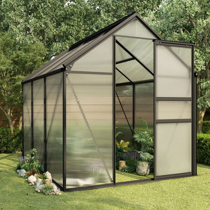 

Invernadero de aluminio gris antracita 3,61 m²