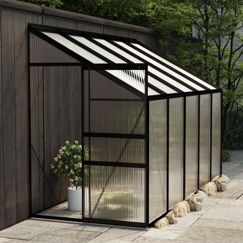 

Invernadero de aluminio gris antracita 6,5 m3 - Antracita