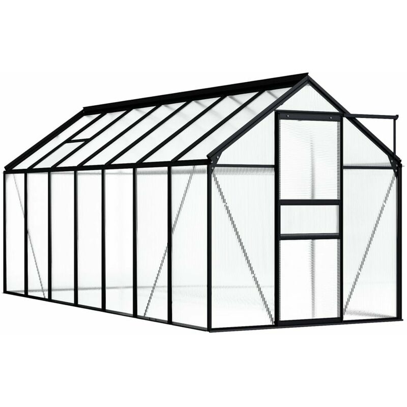 

Invernadero de aluminio gris antracita 8,17 m2