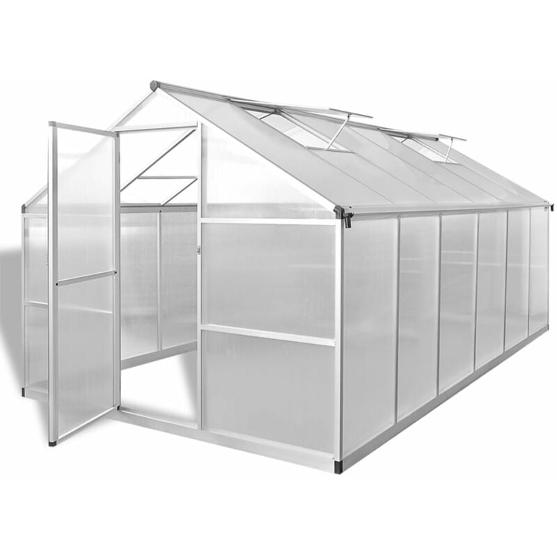

Invernadero de aluminio reforzado con marco base 9,025 m² - Transparente