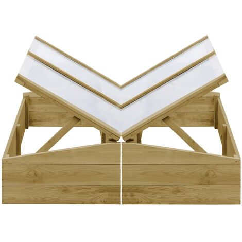 Invernadero de madera de pino impregnada 2 uds 100x50x35 cm vidaXL