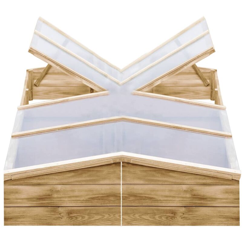 

Invernadero de madera de pino impregnada 2 uds 200x50x35 cm