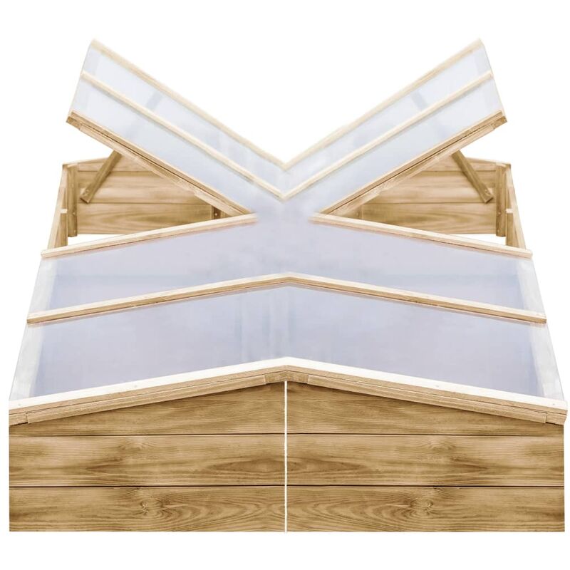 

Invernadero de madera de pino impregnada 2 uds 200x50x35 cm - Verde