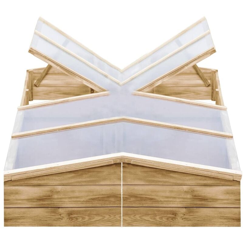 

vidaXL Invernadero de madera de pino impregnada 2 uds 200x50x35 cm - Verde