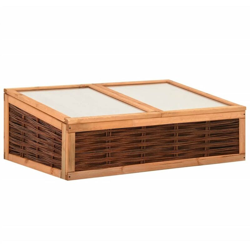 

Invernadero de madera maciza de pino y sauce 120x80x45 cm