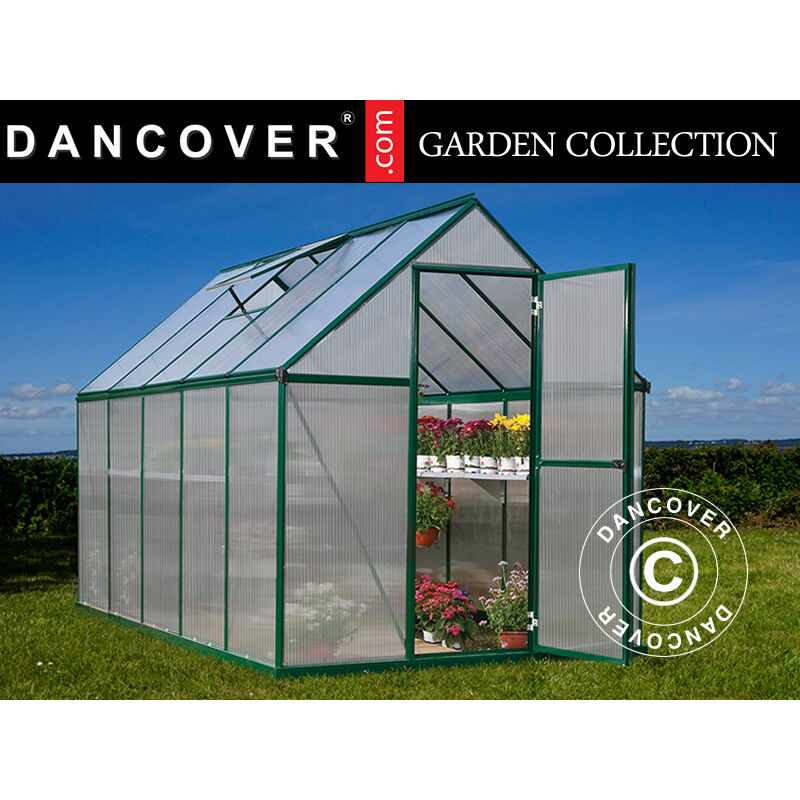 

Invernadero de policarbonato 5,7m², 1,85x3,06x2,08m, Verde