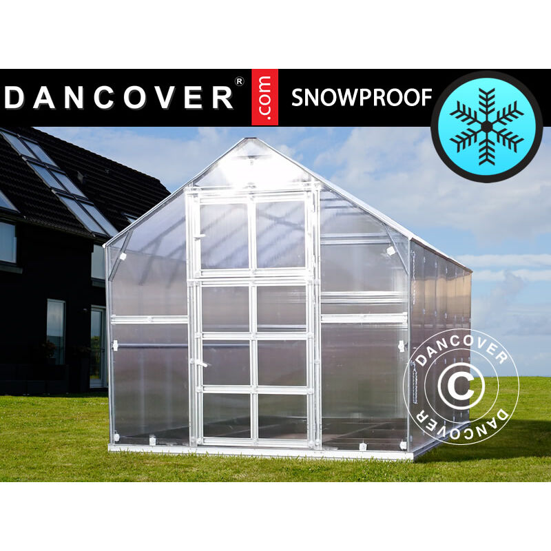 

Dancover - Invernadero de policarbonato TITAN Classic 480, 4,9m², 2,35x2,12m, Plateado