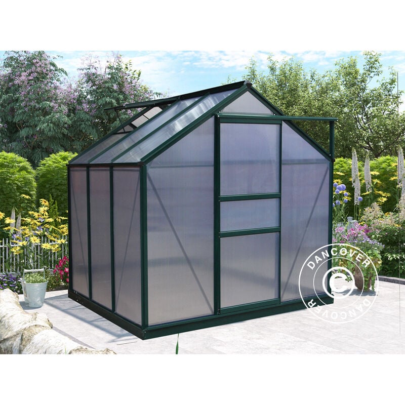

Invernadero en policarbonato 3,64m², 1,9x1,92x2,01m, Verde