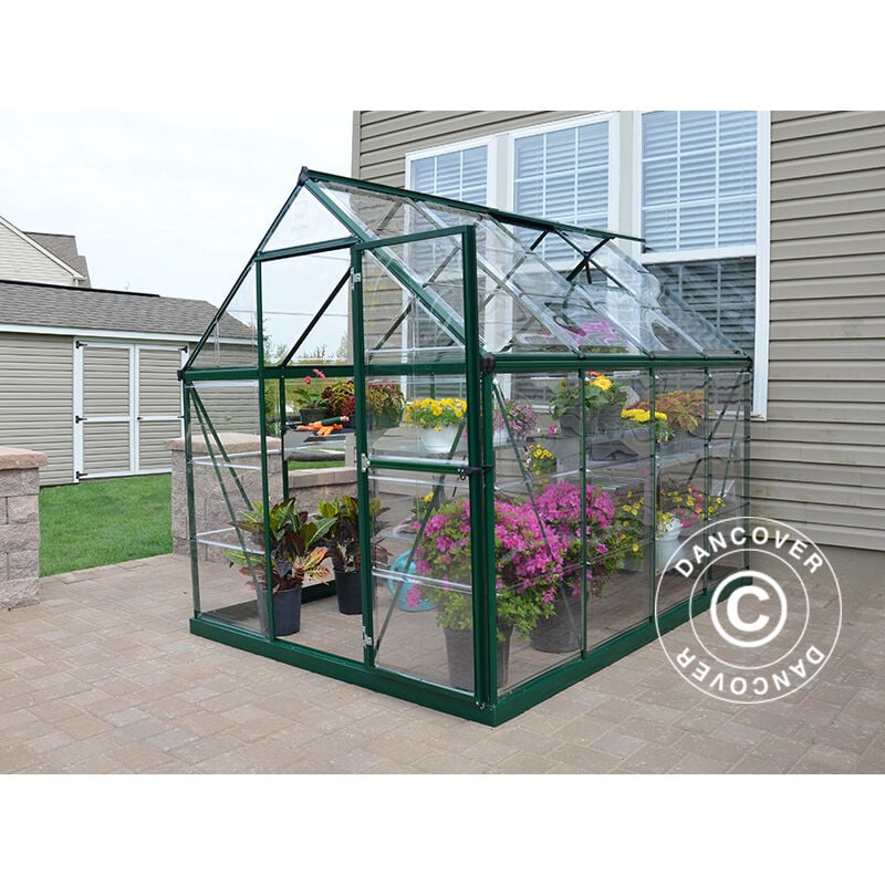 

Invernadero en policarbonato Harmony 4,5m², 1,85x2,47x2,08m, Verde