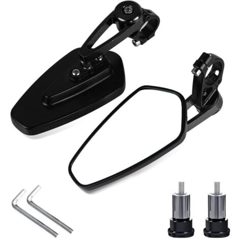 InversantRétroviseur De Moto,7/8" 22mm Universel Aluminium Rétroviseu Embout De Guidon Moto Latéraux Miroirs Arrière pour TV Moto Croiseur Scooter Yam-ah-a Suzuki Kawasaki
