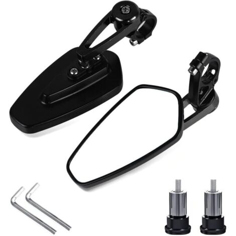 InversantRétroviseur De Moto,7/8" 22mm Universel Aluminium Rétroviseu Embout De Guidon Moto Latéraux Miroirs Arrière pour TV Moto Croiseur Scooter Yam-ah-a Suzuki Kawasaki