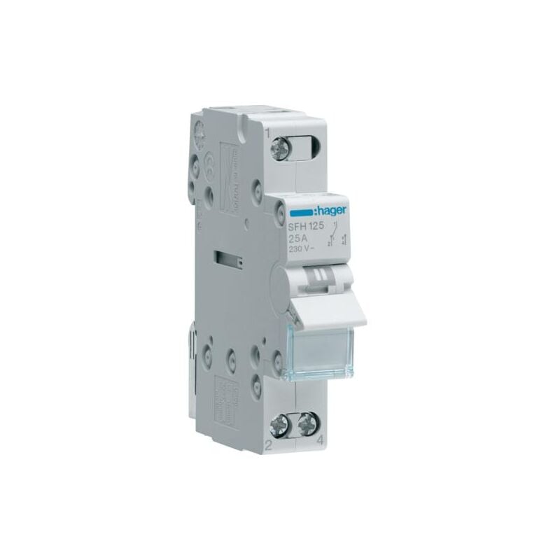 Inverseur modulaire 1 pôle 25A point commun amont i-ii Hager SFH125